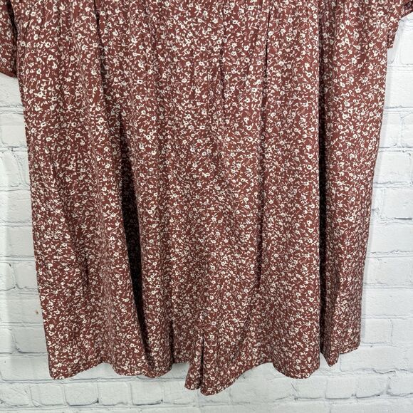 Rompers Women Plus Size 2XL Shorts Flowy Polyester Floral Brown Cottage Feminine - Picture 13 of 15